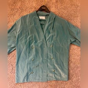 Max Mara vintage silk green blouse